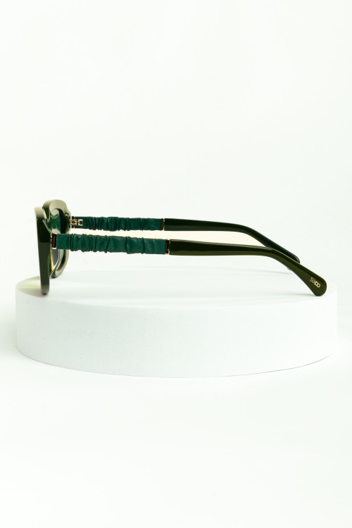 Sixdo Dark Green Sixdo Rectangular Sunglasses